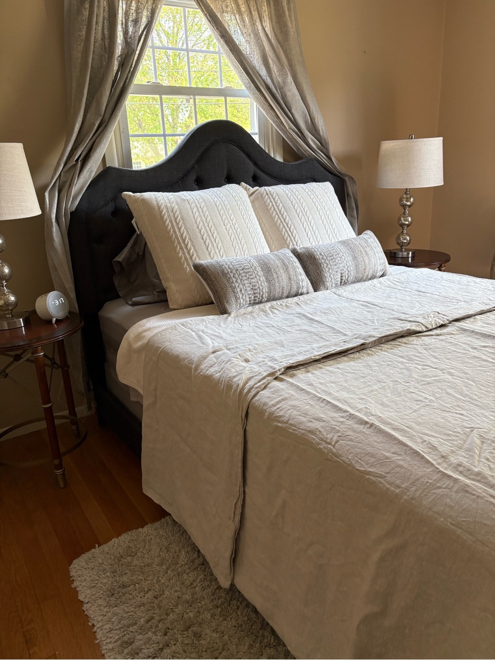Pottery Barn Neutral Cream Sand 100% Linen-Texture Duvet Cover